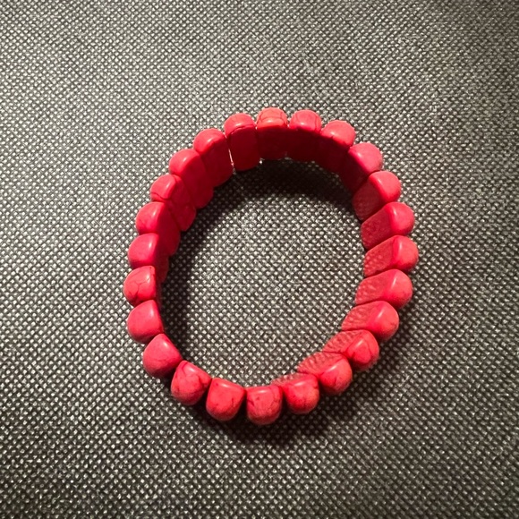 Genuine Red Howlite Bracelet - Picture 3 of 5